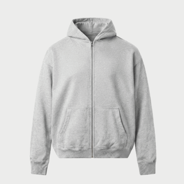 ORGANIC ZIPPER ASH GREY SILVER